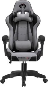 Cadeira Gamer Python Fly em tecido, respirável e ecológica, ângulo ajustável (Cinza Escuro) - Imagem 2