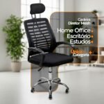 Kit 2 Cadeiras Escritório Diretor Tela Mesh Encosto De Cabeça + Ebook - Imagem 3