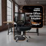 Kit 4 Cadeiras de Escritorio Begonia Tela Mesh Ergonomica - Preto - Imagem 5