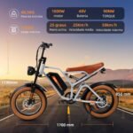 BEMMY Bicicleta Elétrica para Adultos 1000W(Pico de 1500W), Pneu Largo de 20x4”, Bicicleta Elétrica de Motocicleta de 7 Velocidades, Bateria de 48V 20.3A. A única Loja Autorizada "Bemmy-BR". - Imagem 6