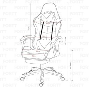 Cadeira Gamer Fortt Trieste Branca - CGF002-B - Imagem 2