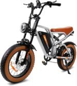 BEMMY Bicicleta Elétrica para Adultos 1000W(Pico de 1500W), Pneu Largo de 20x4”, Bicicleta Elétrica de Motocicleta de 7 Velocidades, Bateria de 48V 20.3A. A única Loja Autorizada "Bemmy-BR".