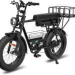 BEMMY Bicicleta Elétrica para Adultos, Pneu Largo de 20” x 4”, Motor Sem Escova de 1000W e 90NM, Bicicleta Elétrica de Motocicleta de 7 Velocidades, Bateria de 48V, até 50 Km/h (Preto)