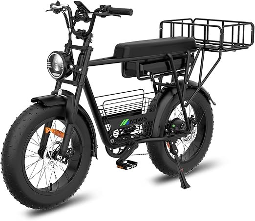 71WkDcjqr2L._AC_SX522_ BEMMY Bicicleta Elétrica para Adultos, Pneu Largo de 20” x 4”, Motor Sem Escova de 1000W e 90NM, Bicicleta Elétrica de Motocicleta de 7 Velocidades, Bateria de 48V, até 50 Km/h (Preto) - Imagem 1