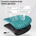 Cadeira de escritório ergonômica reclinável até 145° com apoio para os pés, almofada de ar, cabide e apoio de cabeça ajustável – Gamer e home office (Preto) - Imagem 3