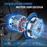 BEMMY Bicicleta Elétrica para Adultos, Pneu Largo de 20” x 4”, Motor Sem Escova de 1000W e 90NM, Bicicleta Elétrica de Motocicleta de 7 Velocidades, Bateria de 48V, até 50 Km/h (Preto) - Imagem 4