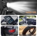 BEMMY Bicicleta Elétrica para Adultos, Pneu Largo de 20” x 4”, Motor Sem Escova de 1000W e 90NM, Bicicleta Elétrica de Motocicleta de 7 Velocidades, Bateria de 48V, até 50 Km/h (Preto) - Imagem 5