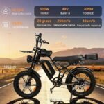 BEMMY Bicicleta Elétrica para Adultos, Pneu Largo de 20”x4, 500W, Bicicleta Elétrica de Motocicleta de 7 Velocidades, Bateria de 48V, até 50 Km/h. A única Loja Autorizada "Bemmy-BR" (500W-009) - Imagem 7