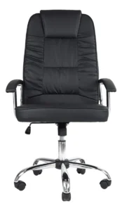 Cadeira De Escritório Presidente Denver Healer Preto Poliuretano - Imagem 3