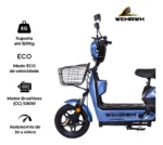 Bicicleta Elétrica Scooter 500w Velocidade 32km/h Wehawk Basket 2024 Cor Índigo - Imagem 2