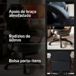 Cadeira Gamer Premium Belmóveis BM2 Molas Ensacadas Reclinável 135° 150kg - Imagem 4