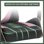 Cadeira De Escritório Gamer Nitro Ergonômica Estofado Couro Sintético Reclinável Altura Ajustável Apoio Para Pés Cor Rosa Luvinco - Imagem 5