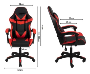 Cadeira Gamer Escritório Reclinável Giratória X-on Vermelha - Imagem 4