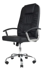 Cadeira De Escritório Presidente Denver Healer Preto Poliuretano - Imagem 4