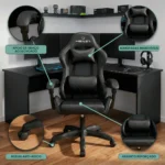 Cadeira Gamer Wells Preta Healer - Imagem 2