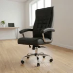 Kit 2 Cadeira Escritório Dekor Atendimento Preta Base Giratória Estofado Tela Mesh Regulagem de Altura e Rodízios