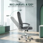 Cadeira De Escritório Presidente Denver Healer Preto Poliuretano - Imagem 6