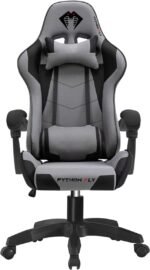 Cadeira Gamer Python Fly em tecido, respirável e ecológica, ângulo ajustável (Cinza Escuro) - Imagem 2