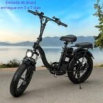 Bicicleta elétrica dobrável portátil para adultos, bicicleta elétrica com motor de 1000 W de potência máxima, bateria removível de 48 V e 19 Ah, autonomia máxima de 100 km