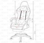 Cadeira Gamer Fortt Trieste Branca - CGF002-B - Imagem 9