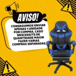 Cadeira De Escritório Gamer Nitro Ergonômica Estofado Couro Sintético Reclinável Altura Ajustável Apoio Para Pés Cor Preto Luvinco - Imagem 5