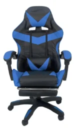 Cadeira De Escritório Gamer Nitro Ergonômica Estofado Couro Sintético Reclinável Altura Ajustável Apoio Para Pés Cor Preto Luvinco - Imagem 6