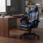 Cadeira De Escritório Gamer Nitro Ergonômica Estofado Couro Sintético Reclinável Altura Ajustável Apoio Para Pés Cor Preto Luvinco - Imagem 9