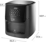 Electrolux Air Fryer Forno 5 em 1 12L 1700W Digital 1 Bandeja Antiaderente 5 modos preparo 7 Receitas Programadas Aviso Sonoro Fritadeira Elétrica sem Óleo Forno Bancada EAF85 Grafite 127V - Imagem 8