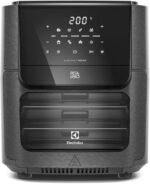 Electrolux Air Fryer Forno 5 x 1 12L 1700W Digital Espeto Giratório 2 Bandejas Antiaderentes 10 funções 7 Receitas aviso sonoro Fritadeira Elétrica sem Óleo Forno Bancada EAF90 Grafite 127V - Imagem 2