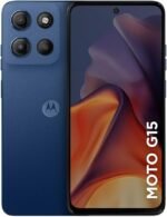 Smartphone Motorola Moto g15-128GB 12GB (4GB RAM+8GB Ram Boost) e Camera 50MP com AI e Night Vision Bateria de 5200 mAh Tela FHD+ 6.7" com Superbrilho NFC Azul Escuro (cópia)