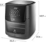 Electrolux Air Fryer Forno 5 x 1 12L 1700W Digital Espeto Giratório 2 Bandejas Antiaderentes 10 funções 7 Receitas aviso sonoro Fritadeira Elétrica sem Óleo Forno Bancada EAF90 Grafite 127V - Imagem 3