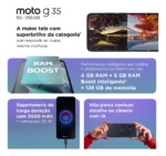 Smartphone Motorola Moto G35 5g - 128gb 12gb (4gb Ram+8gb Ram Boost) E Camera 50mp Com Ai Nfc Tela 6.7 Com Superbrilho - Grafite - Vegan Leather - Imagem 5