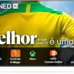 Smart TV 4K 55" LG QNED73 Portal de Games Processador AI α7 Gen8 4K Super Upscaling Google Cast Integrado Controle AI Magic WebOS 25 Modo Esportes Alerta de Esportes