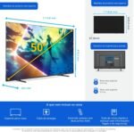 PHILIPS, Smart TV Ambilight 50" 4K, 50PUG8100/78, Comando de Voz, HDR10+/Dolby Atmos, VRR/ALLM, Bluetooth - Imagem 4