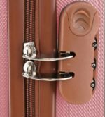 Kit Mala De Viagem Bordo Mão Pequena 10kg Abs Cadeado 360 Rosa - Imagem 2