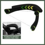 Cadeira De Escritório Gamer Nitro Ergonômica Estofado Couro Sintético Reclinável Altura Ajustável Apoio Para Pés Cor Preto - Imagem 3