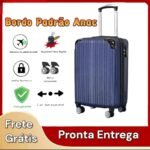 Mala De Viagem  2060 Azul 55 Cm X 35cm X 25cm 10kg Abs Rodinhas 360 Leva Na Cabine Do Avisão Resistente - Imagem 4