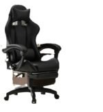 Cadeira De Escritório Gamer Nitro Ergonômica Estofado Couro Sintético Reclinável Altura Ajustável Apoio Para Pés Cor Preto - Imagem 4