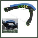 Cadeira De Escritório Gamer Nitro Ergonômica Estofado Couro Sintético Reclinável Altura Ajustável Apoio Para Pés Cor Azul - Imagem 3