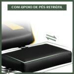 Cadeira De Escritório Gamer Nitro Ergonômica Estofado Couro Sintético Reclinável Altura Ajustável Apoio Para Pés Cor Dourado - Imagem 3
