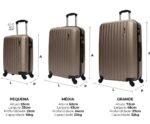 Kit De Malas De Viagem P/m/g  Champagne - Imagem 3