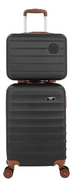 Kit Mala De Viagem Bordo Mão Pequena 10kg Abs Cadeado 360 Cor Preto - Imagem 4