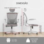 Cadeira Escritório Gamer Ergonômica Reclinável Giratoria 360 - Imagem 5