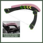 Cadeira De Escritório Gamer Nitro Ergonômica Estofado Couro Sintético Reclinável Altura Ajustável Apoio Para Pés Cor Rosa - Imagem 5