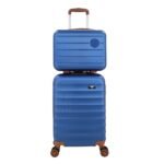 Kit Bolsa Mala Viagem Frasqueira Tamanho Pequeno com rodinha para 10kg Cor Azul-escuro