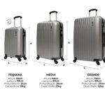 Kit De Malas De Viagem P/m/g Prata - Imagem 5
