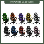 Cadeira De Escritório Gamer Nitro Ergonômica Estofado Couro Sintético Reclinável Altura Ajustável Apoio Para Pés Cor Cinza - Imagem 4