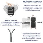 Kit Mala De Viagem Bordo Mão Pequena 10kg Abs Cadeado 360 Cor Preto - Imagem 5