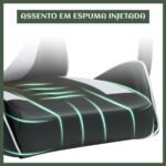 Cadeira De Escritório Gamer Nitro Ergonômica Estofado Couro Sintético Reclinável Altura Ajustável Apoio Para Pés Cor Branco - Imagem 5