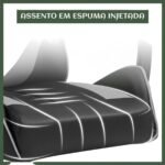 Cadeira De Escritório Gamer Nitro Ergonômica Estofado Couro Sintético Reclinável Altura Ajustável Apoio Para Pés Cor Cinza - Imagem 5